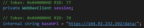 WebDav Class An alternative way of uploading involving getting help from the WebDav http extension. We can see the base URL that just adds “data” as a destination to obtain the exfiltrated data: